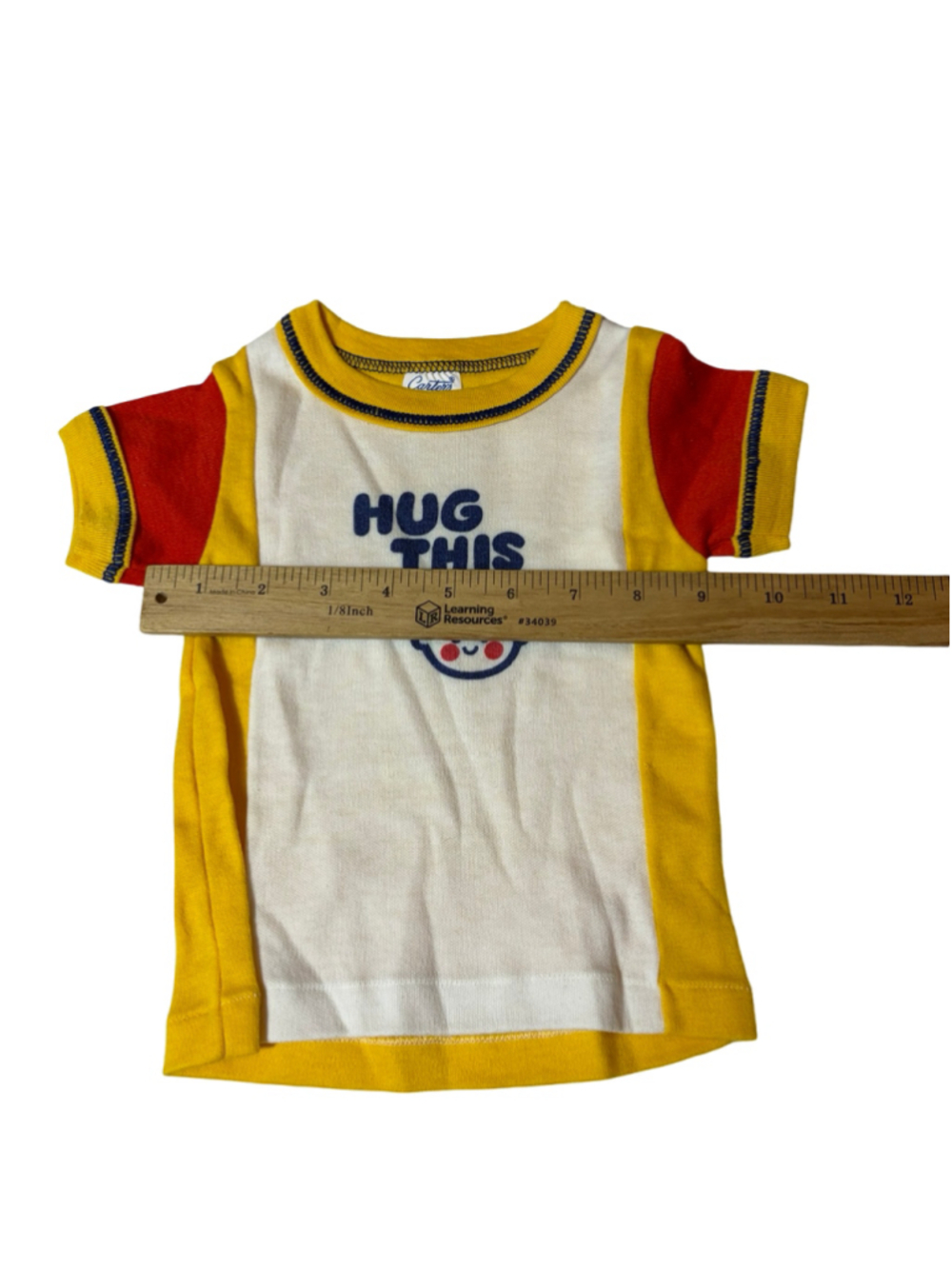 Vintage Carter’s Made in USA Hug This Kid Ringer Tee 18M Retro 70s Baby - Picture 2 of 5